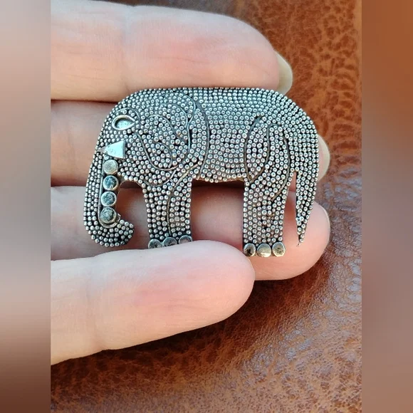 NAPIER Silver 925 Elephant Pin Brooch - Picture 5 of 8